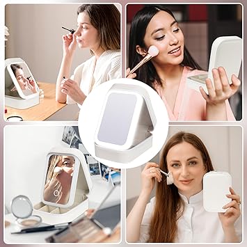 Estuche Maquillaje Portatil Espejo LED